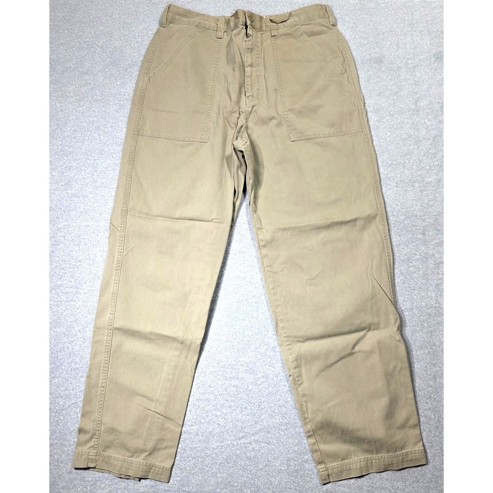 Tommy Hilfiger Men 36x32 Khaki Pants Beige Relaxed Straight Leg Chino‎ Skater